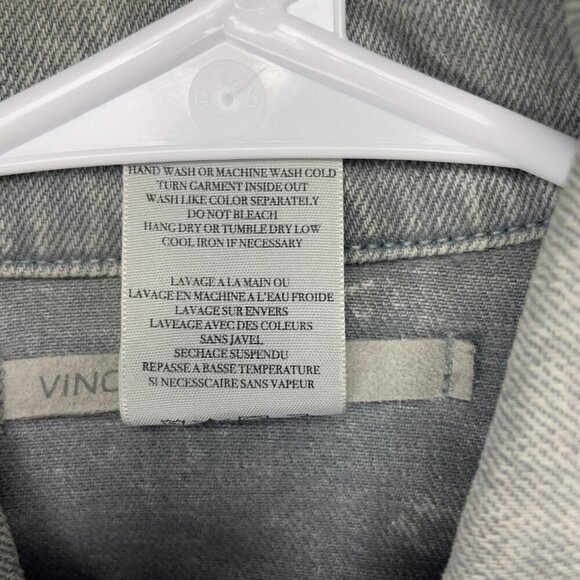 VINCE Cropped Washed Jean Coat Jacket Luxury Contemporary sz XS - Picture 4 of 6